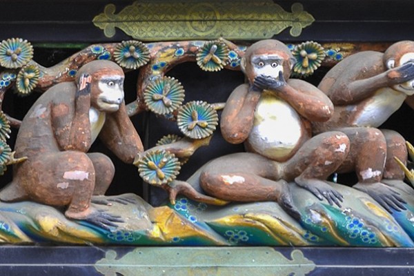 Les 3 singes (sanzaru) de la sagesse à Nikko